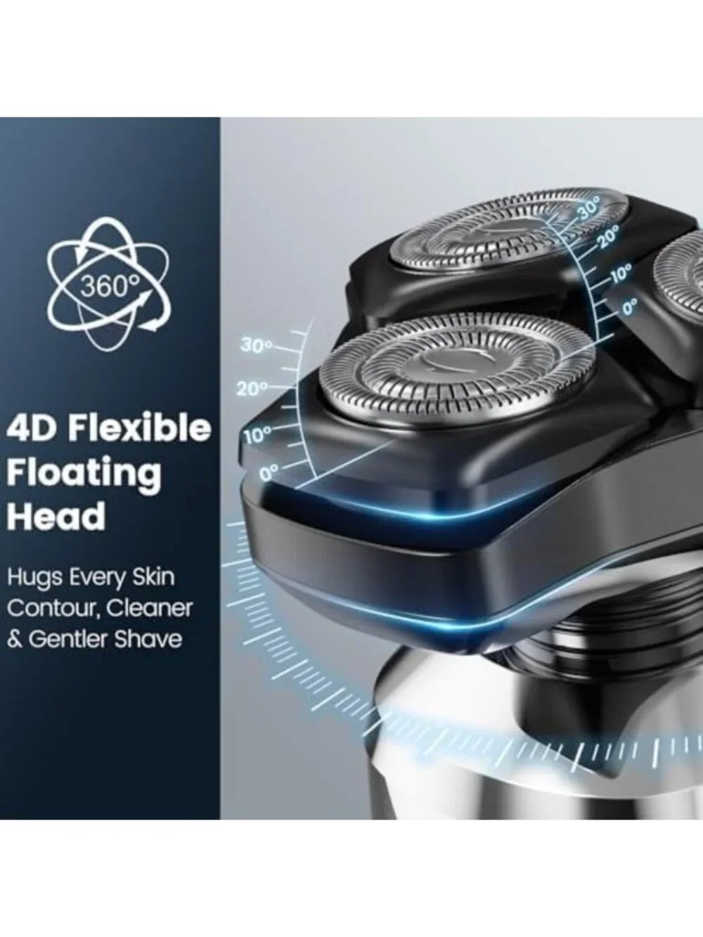 Versatile 3-in-1 Electric Razor for Men - 4D Floating Shaver, Grooming Tool